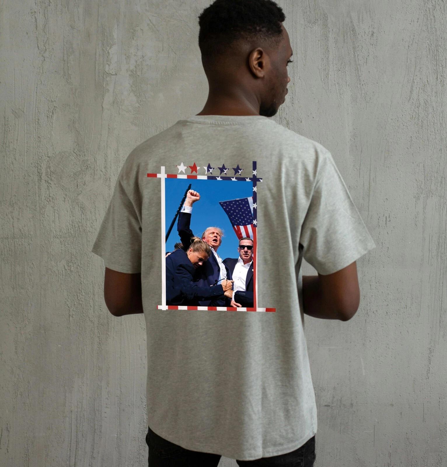 

Unisex Slim Fit T-Shirt - Donald Trump Rally Scare Fist USA America Politics Red S