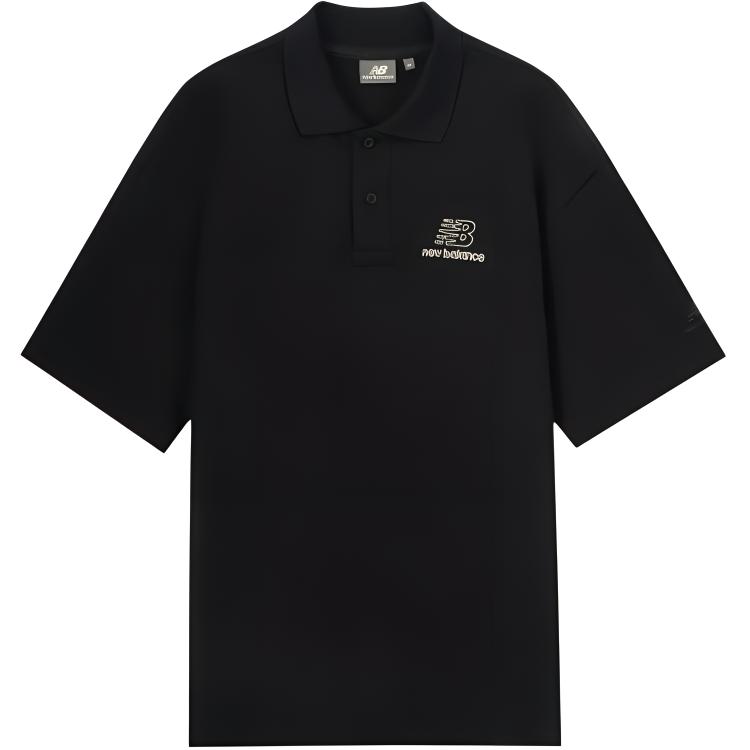New Balance Polo Shirts Men s Black Polo Collar Moderate Straight Fit 5FD26161-BK L