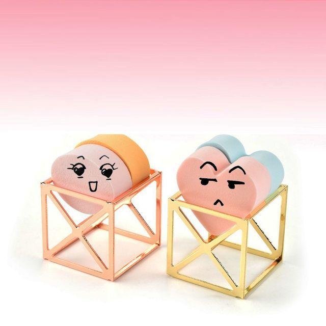 Miumi - Geometric Alloy Makeup Sponge Holder Gold