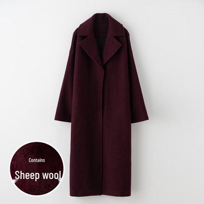 Sinuofu Women's Wool Blend Lapel Coat