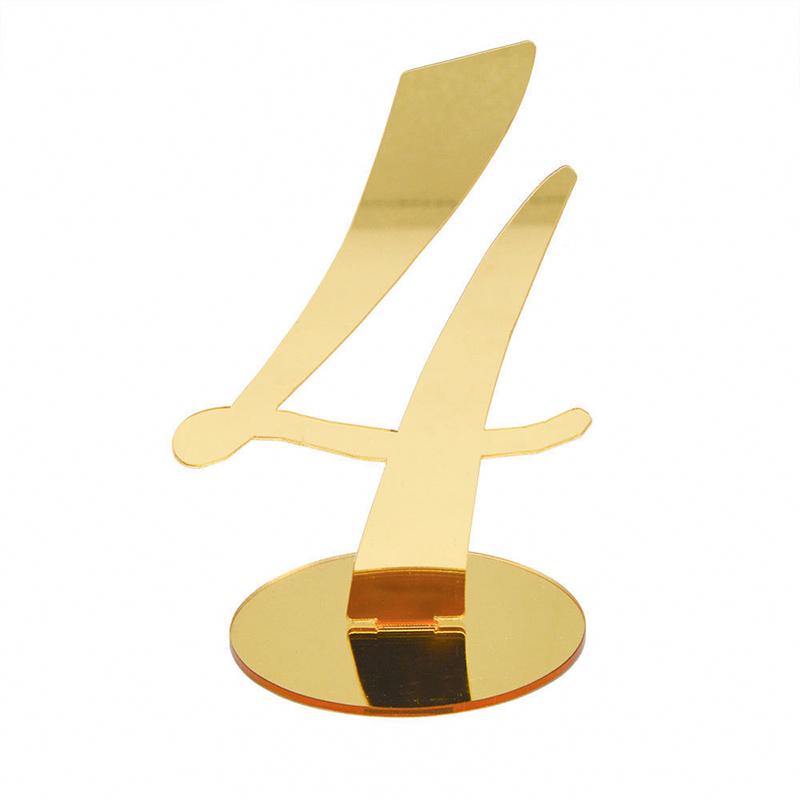 

1PC Acrylic Parties Golden Table Number Stylish Table Decor With Stand Birthday Sturdy Construction Weddings