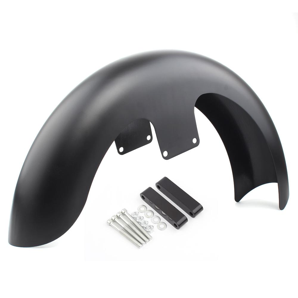 Motorcycle 19" Black Wheels Wrap Front Fender Mudguard Heavy-Duty Steel For Harley Touring Road King Electra Street Road Glide