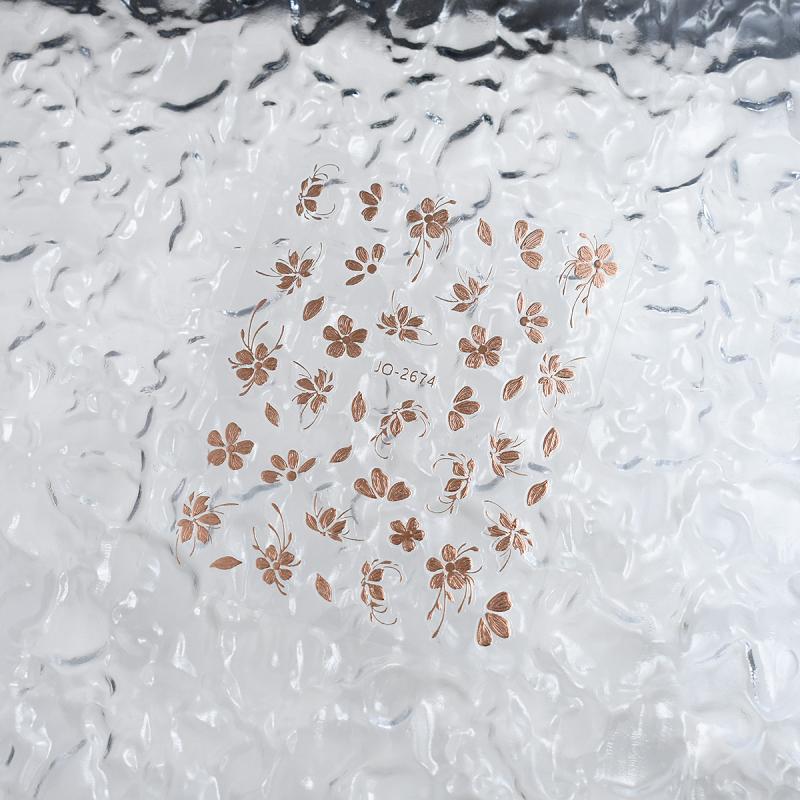 

3D Рельефные Цветы Наклейка для Ногтей Золотые Лепестки Цветов Клейкие Наклейки Золотой Цветочный Слайдер Для Нейл-Арта Клейкое Украшение розового золота