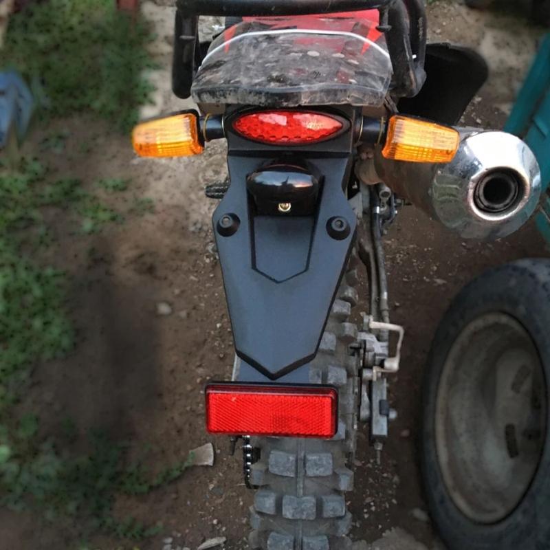 Motorcycle Rear Fenders Mudguard Cover With LED Turn Signal Brake Light for Most Motorbike Model Modification