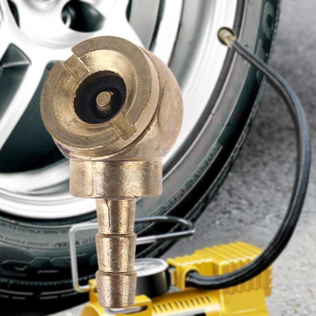 Auto 1/4" Hose Barb Air Chuck Brass Tire Inflator Lock Air Compressor Connector