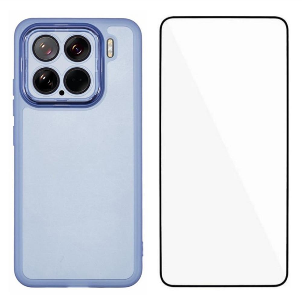 

WANLONFENG DKSM Series for Xiaomi 15 TPU Case Electroplated Frame with Tempered Glass Transparent Blue