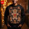 Gingerbread Man 3D Printing Sweatshirts Vintage Happy Christmas Graphic Round Neck Hoodie Fashion Ugly Christmas Sweatshirt Tops