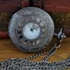 Black Retro Roman Numeral White Face Skeleton Pocket Watch 8171