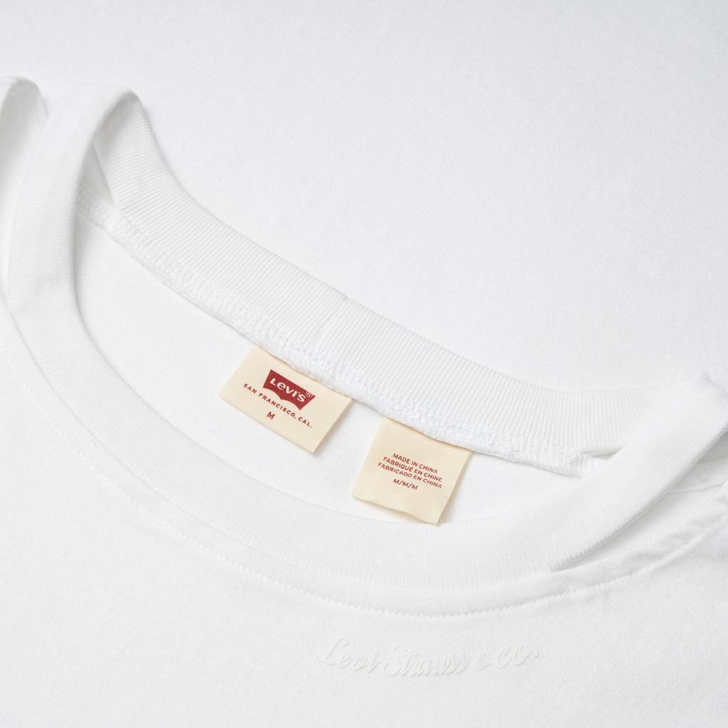 Levis Solid Color Loose Fit Round Neck Short Sleeve T-Shirt Women Tops White 0018G-0001