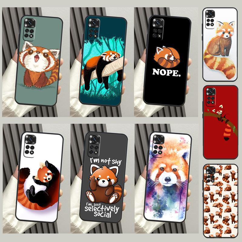 Red Panda Cute Animal Case For Xiaomi Redmi Note 10 11 12 Pro 8 9 Note 11S 10S Redmi 12C 9C 10A 10C Cover Shell