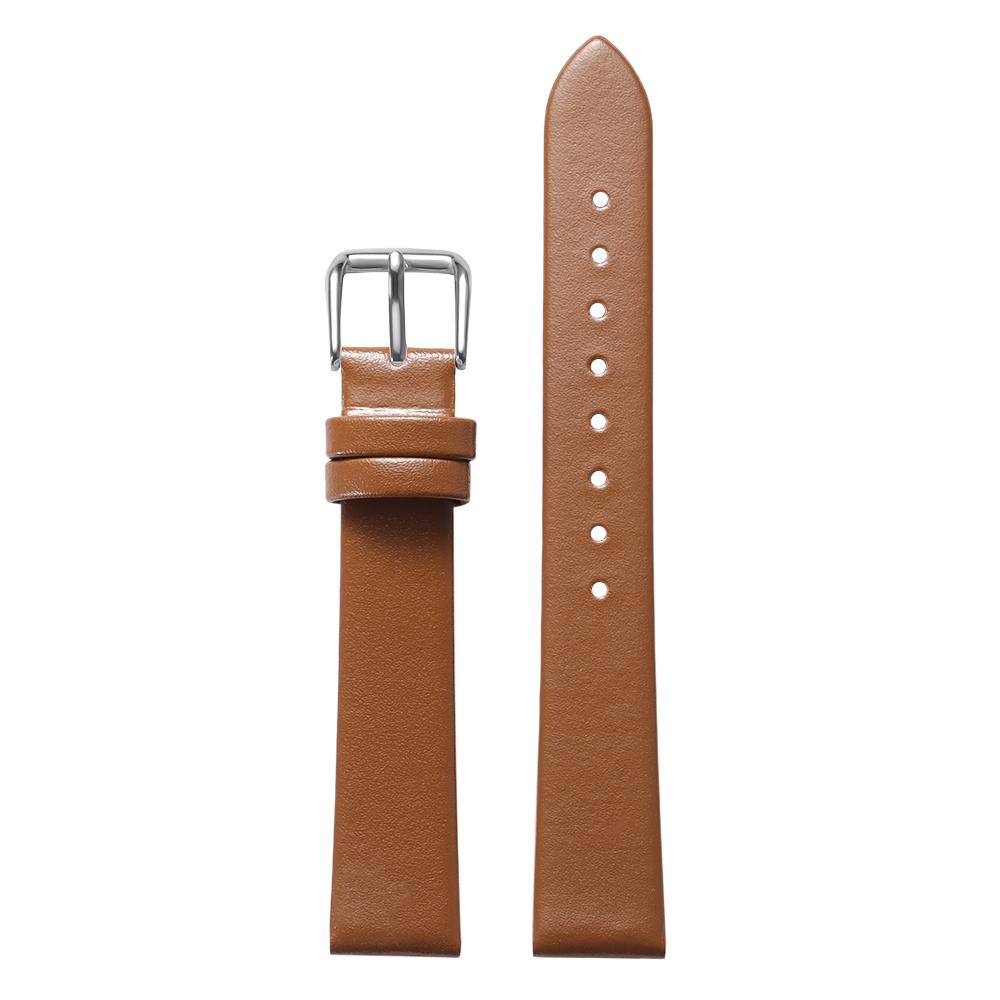 Wristband 10/12/14/16mm Watch Strap Universal Ultra-thin Leather Watchband Women Men Soft Silm Correas Bracelet with Steel Clasp