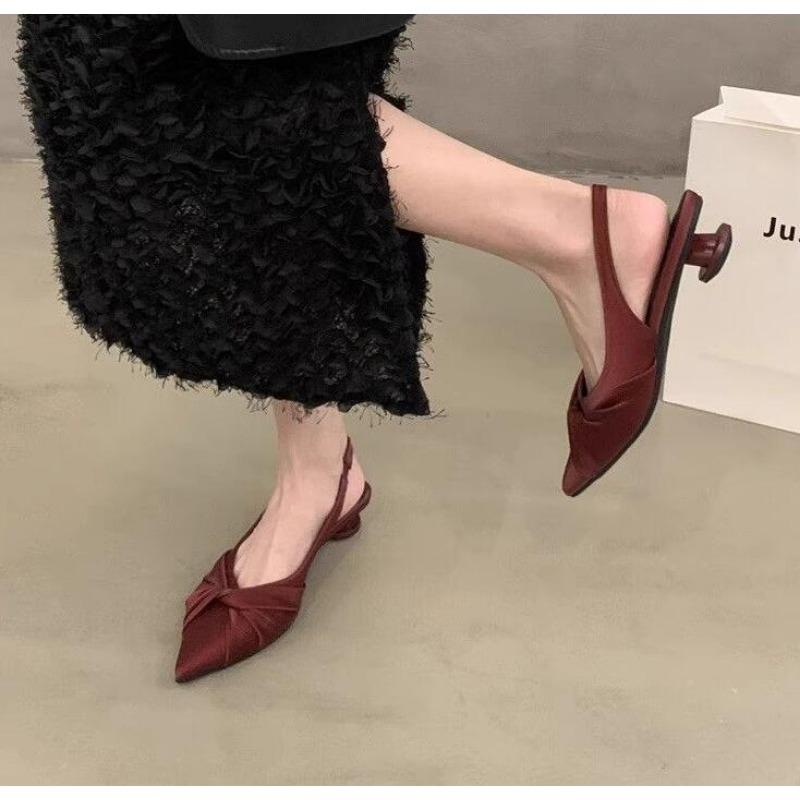 Fashion Fashion Shoes Female One Pedal Women's Pumps Pointed Toe Bow Tie Sexy Dress Party Shoes Ladies Shallow Low Heel Shoes