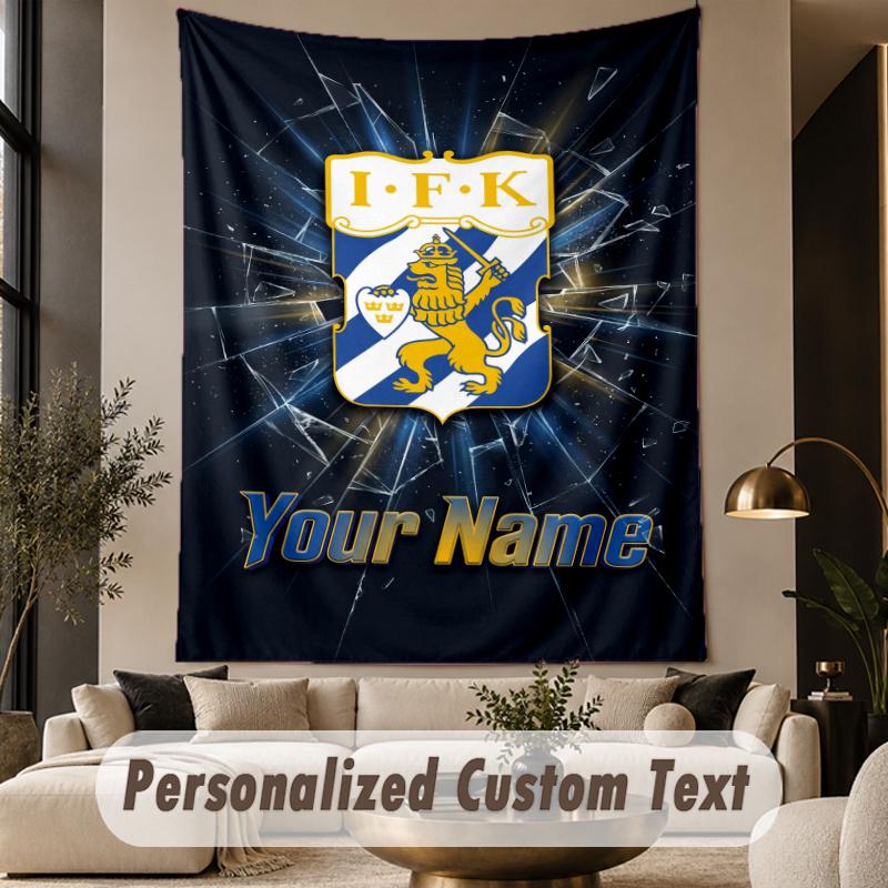 Custom Text Tapestry ifk göteborg Print Wall Tapestry Indoor Living Room Wall Decor