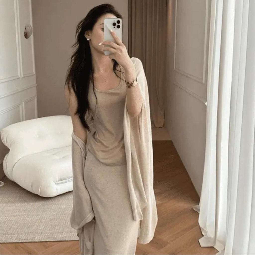 2025 Autumn Tencel Linen Shawl Cardigan: Women's Loose Knit Cape Sweater Jacket