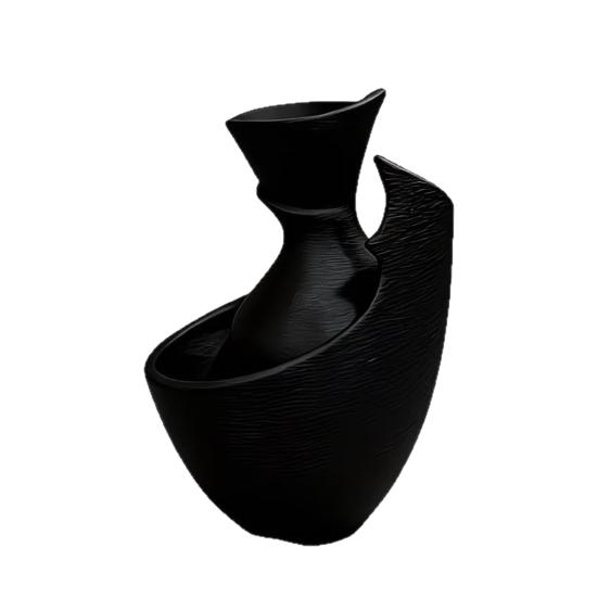 3D Printed Vase Minimalist Modern Flower Vase for Pampas Grass чёрный