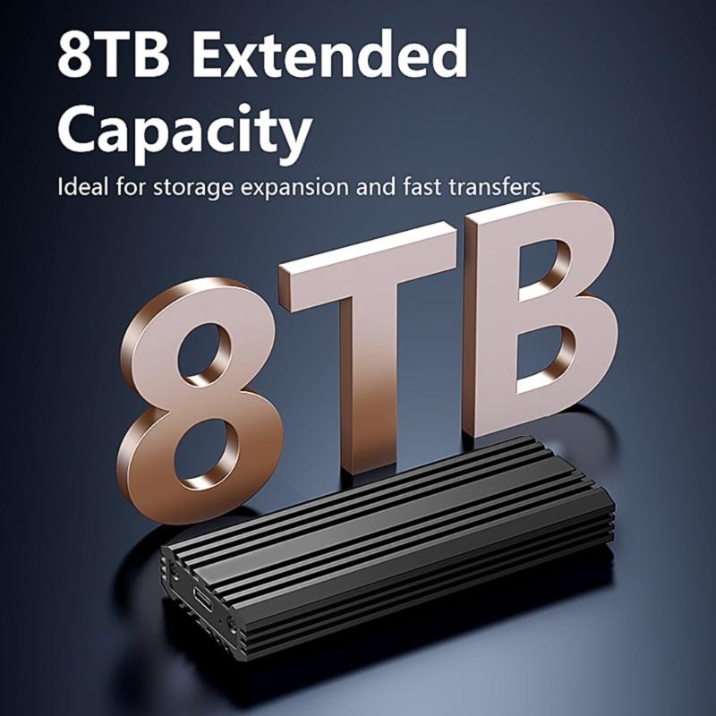 Aluminum M.2 NVMe Enclosure USB3.2 20Gbps Transfer Speed Heat Dissipation Easy Installation for 2230 2242 2260 2280