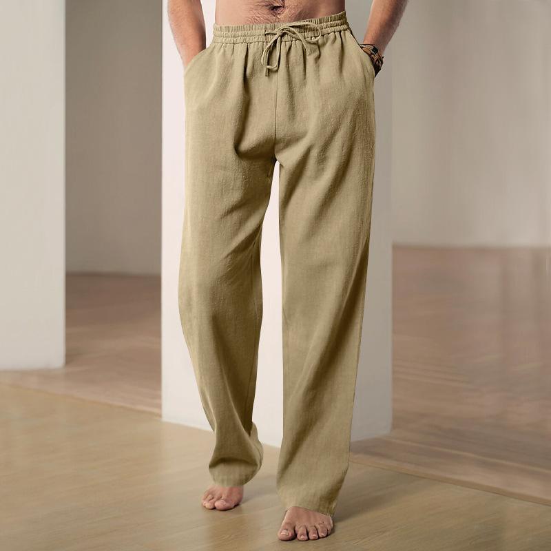 Men Loose Wide Leg Thin Breathable Casual Sports Solid Long Pants