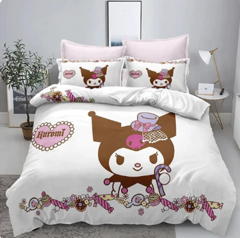 Kuromi Quilt Cover Cartoon Cute Sanrio Duvet Printed Comforter Polyester Bedding Twin Size Children Gift Various Sizes