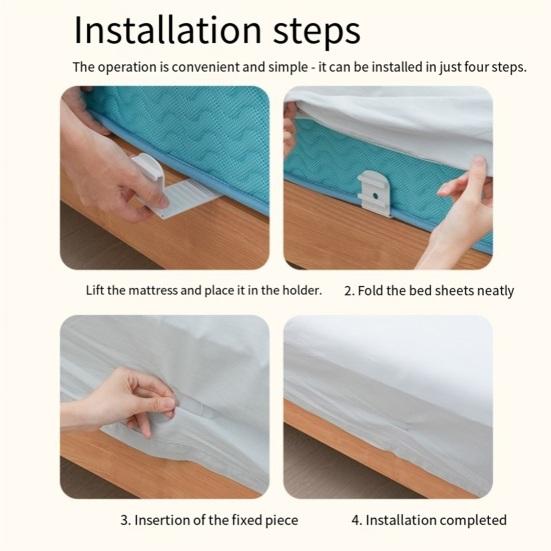 4 Pezzi Porta Lenzuolo con Striscia di Blocco Antiscivolo Fissaggio Angolare per Lenzuolo Mantiene i Lenzuoli Tesi Tutte le Misure Materasso Clip Fissaggio Lenzuolo con Angoli