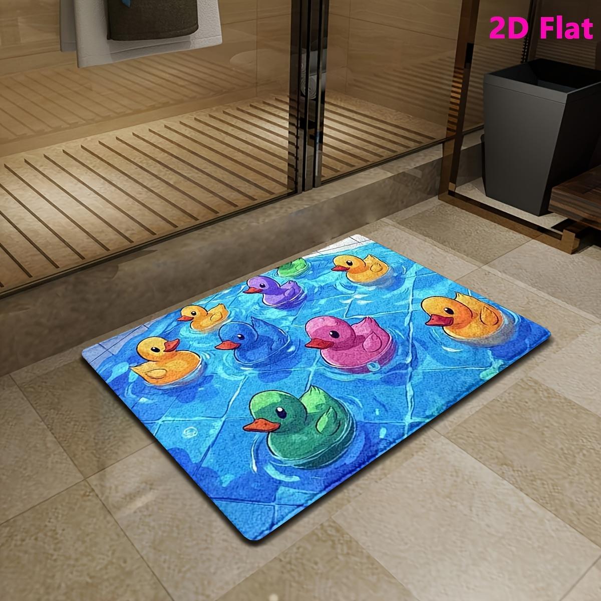 Katoenen Eenden Badkamermat, Antislip Zacht Pluche Tapijt, Machine Wasbare Absorberende Mat voor Woonkamer Balkon 30x50cm 12x20inch