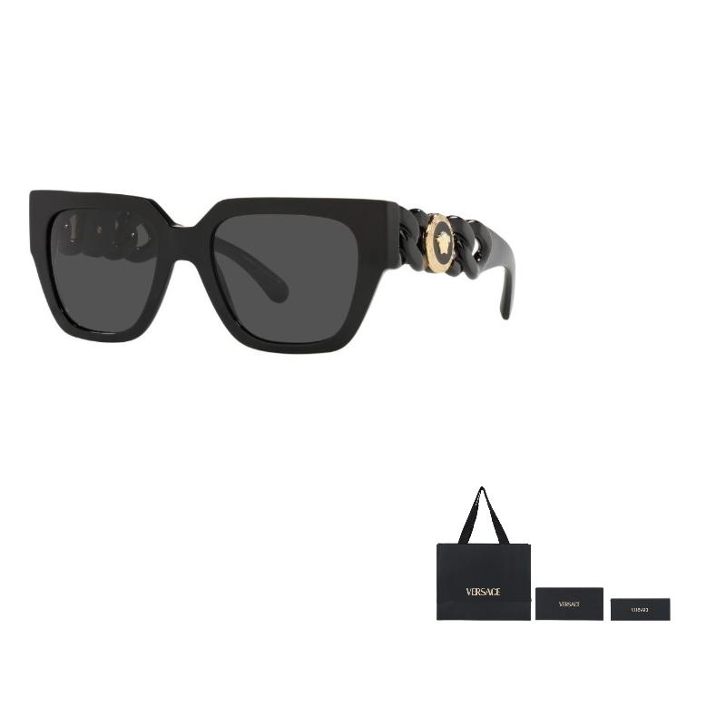 Versace Logo Square Sunglasses Women sunglasses Black 0VE4409-GB1-87-BLACK