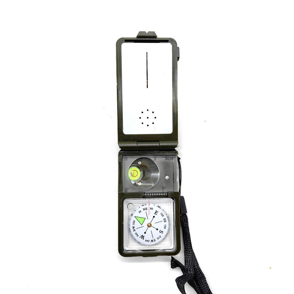 T10 Multifunction Outdoor Compass: Thermometer, Hygrometer, Whistle, LED Flashlight, Magnifying Glass