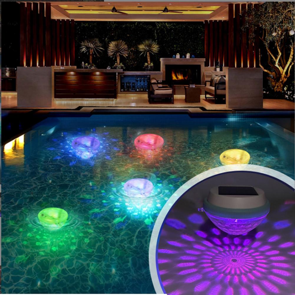 Solar Powered Floating Lights RGB Color Changing Rechargeable Pool Lights That Float for Pools Christmas Decoration Party