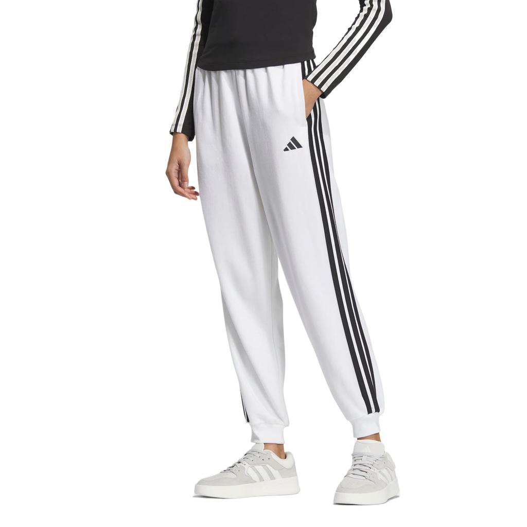 Adidas 3 Stripes Fleece Sweatpants Women Bottoms White JZ2163