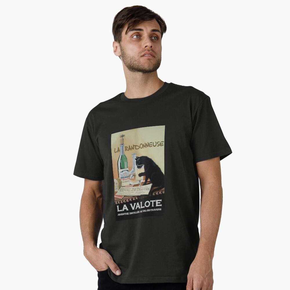 

French Vintage Absinthe Cat Illustration Casual TShirt Mens and Womens Luxury Brand Top M