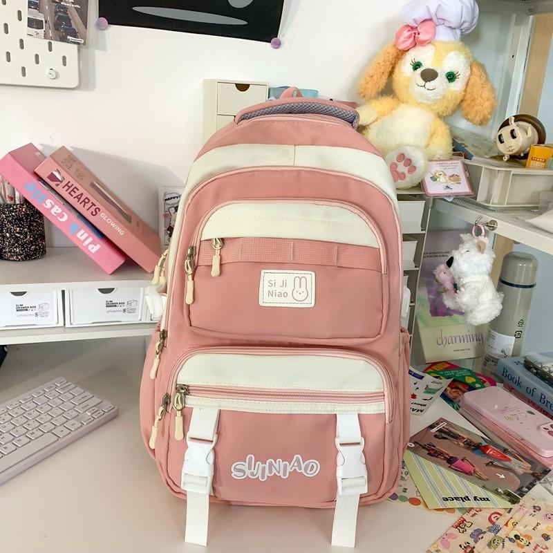 Letter Backpack Pattern Large Capacity Outdoor Travel Bag Student Schoolbag
