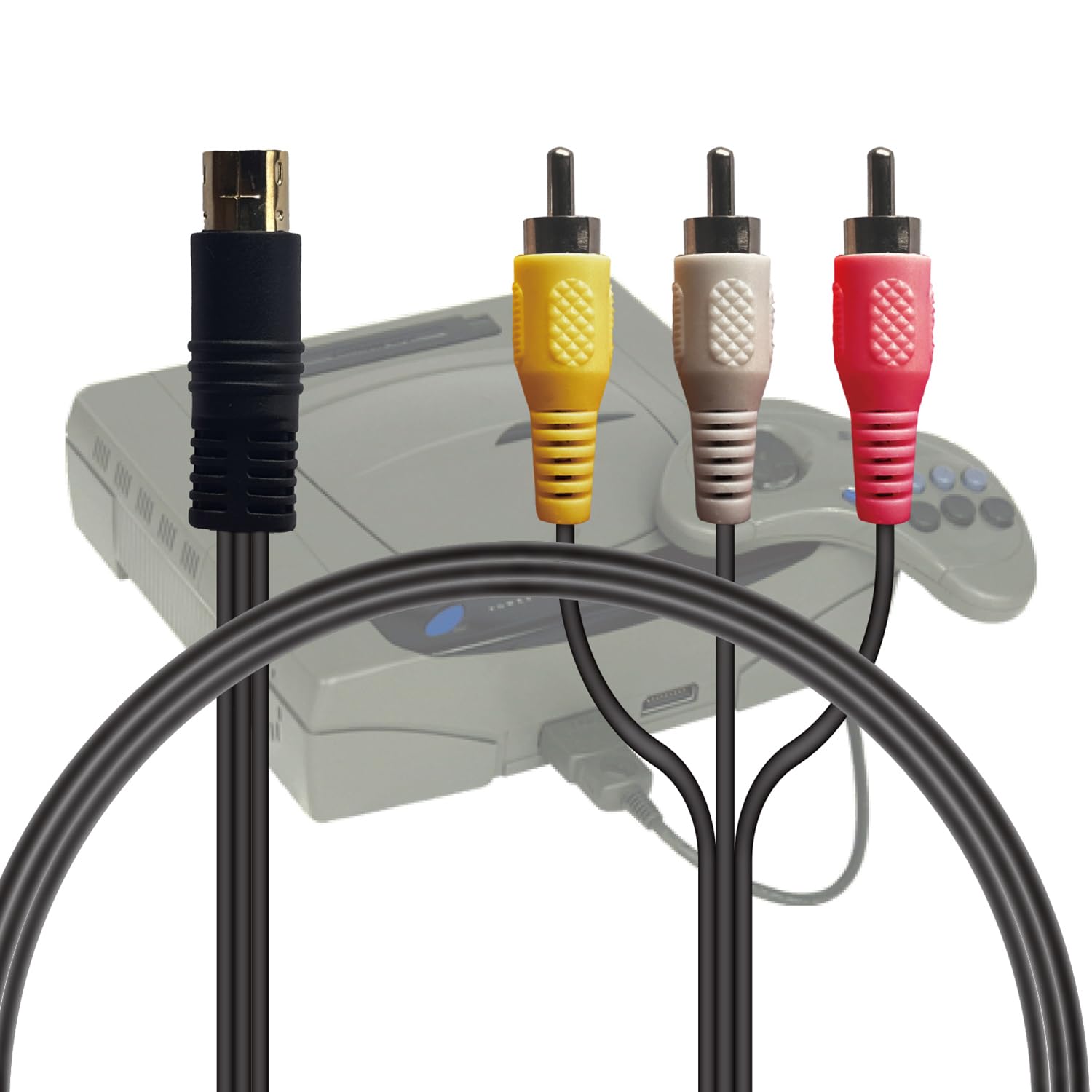 

Allone AV Cable for Sega Saturn x x 5cm Stereo AV (Early/Late Models) 1.5 1.5 Cable, Portable, ALG-SSAVC чорний