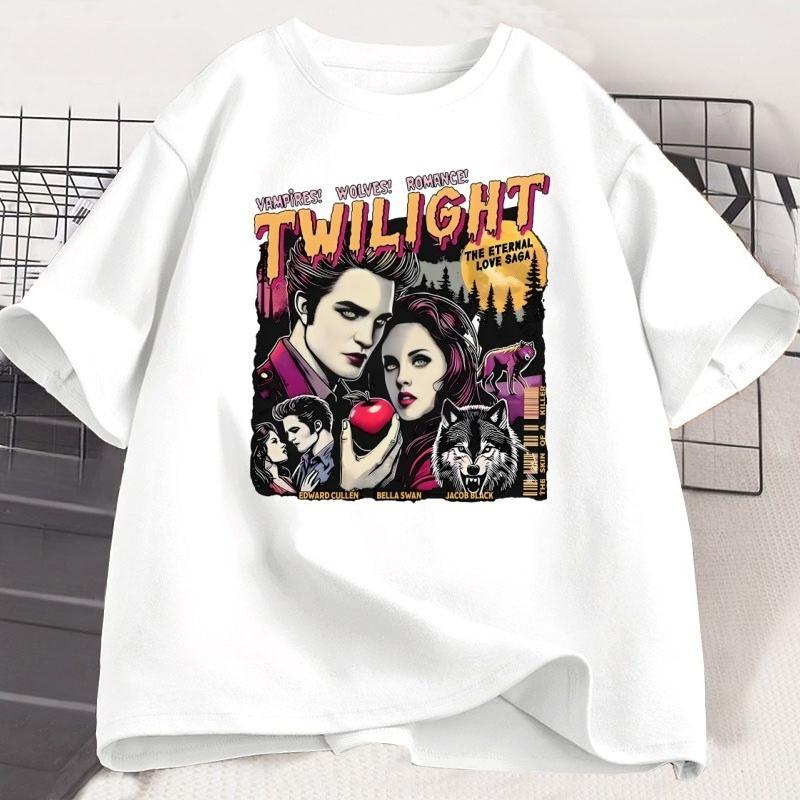 Vintage Twilight Printed T Shirt Book Lover Twilight Saga Comic Tshirt Retro Vampires RoUnisexce Tshirt Casual Short Sleeve Tees