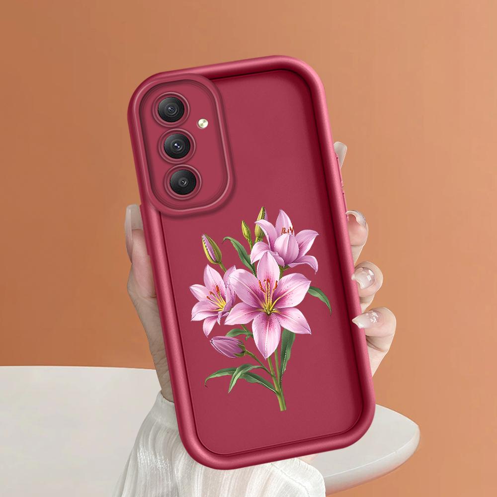 

Мягкий силиконовый квадратный чехол с рисунком лестницы для телефона, полное покрытие, противоударный защитный резиновый чехол для камеры для Samsung Samsung A13 темно-красного