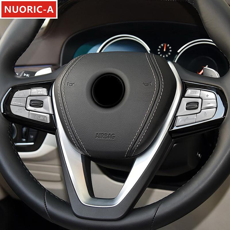 Car Styling Steering Wheel Buttons Sequ Decoration Cover Trim For BMW 5 Series G30 G38 2018- Interior Accessories