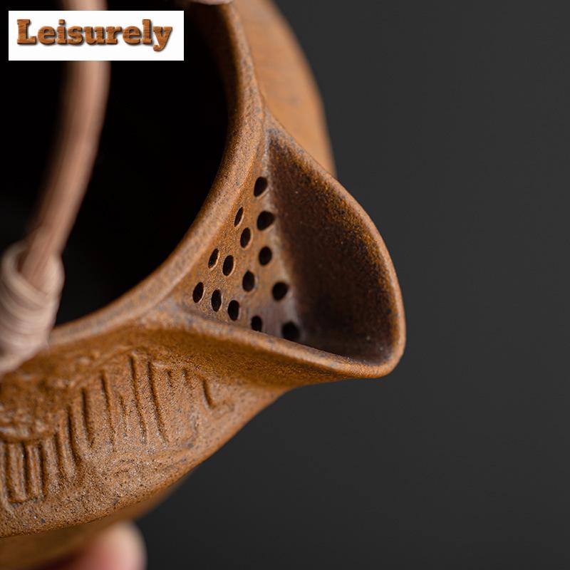 Glazovaná omáčkou Stará kameninová Hrubá keramika Čajová konvička Butik Dělený Čajový mořský Čajový džbánek Domácnost Spravedlivý šálek Čajový obřad Dárkové potřeby