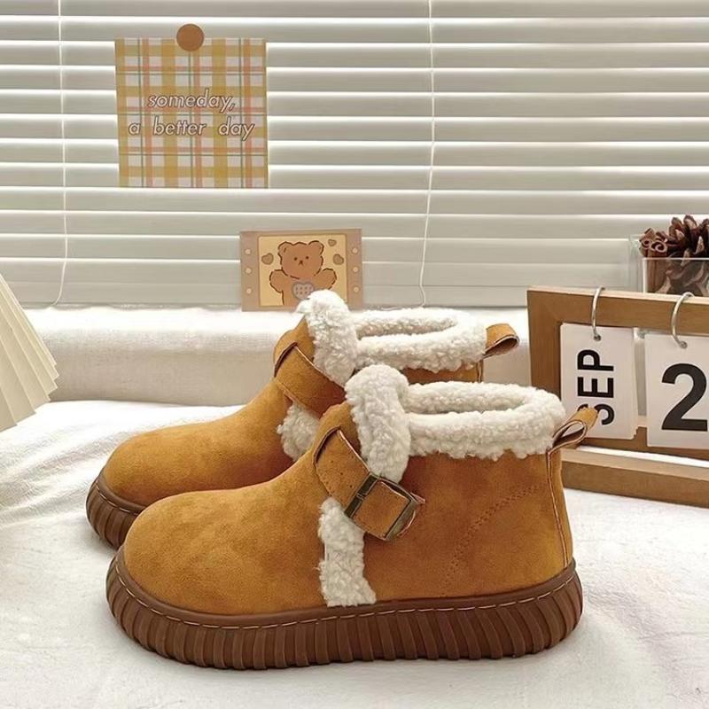 Fashion Women's Snow Boots  Winter New Retro Faux Suede Platform Short Boots Warm Comfortable Outdoor Cold Resistant Cotton Shoes 2025