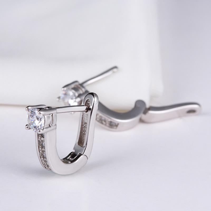Jin Yali Fashion Korean Zircon U-Shaped Earrings