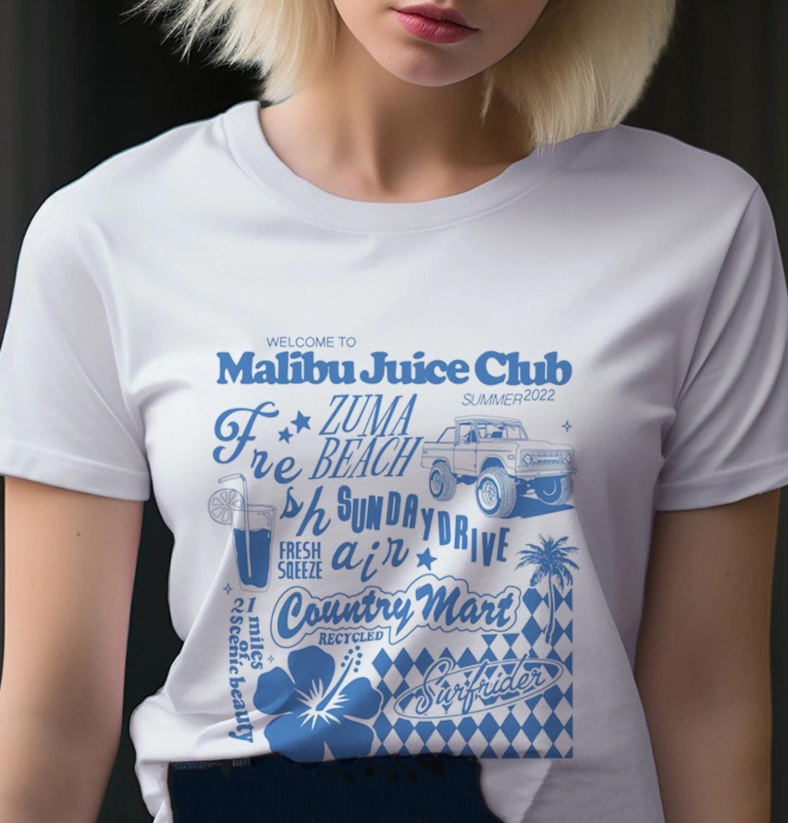 

Unisex Slim Fit T-Shirt - Malabu Juice Club Original Summer Crewneck Slim Fit 4XL