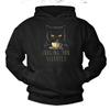 26 Unisex Kattprint Tröja med Huva Text Sweatshirt Hoodie- Unisex T-shirt