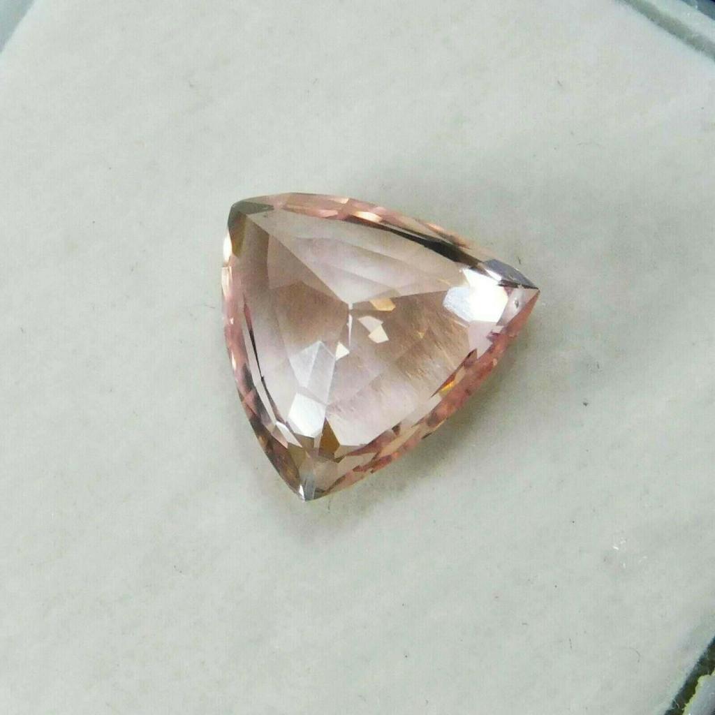 Natural Padparadscha Sapphire 7 Carat Trillion Cut Loose Gemstone