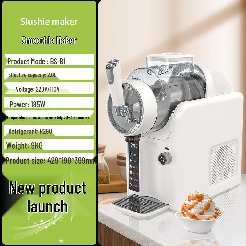 Kompakte Schnee-Schmelz- & Eismaschine: Multifunktionale Selbstreinigung für Milchshakes, Smoothies & Slush-Eis.