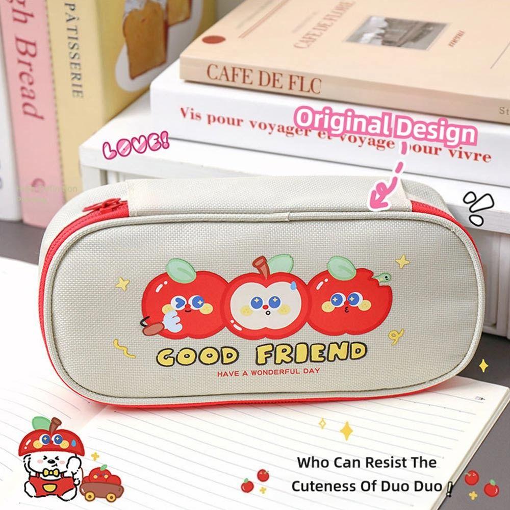 New Canvas Pen Bag Large Capacity Large Opening Design Pencil Case Stationery Bag Back to School