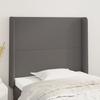 Vidaxl Wingback Headboard, Grey, 103X16X118/128 Cm, Faux Leather