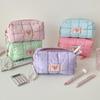 Quilted Storage Bag Korean Style Stationery Bag Pen Bag Pencil Pouch Korean Pencil Case  Office