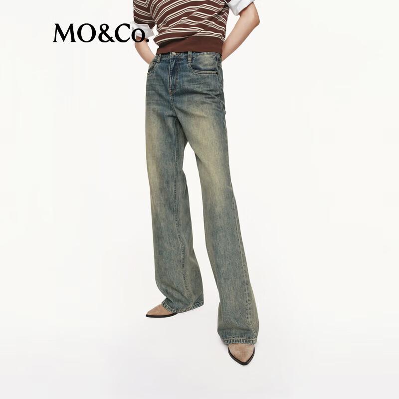 MO&Co. Distressed Denim Jeans - Blue