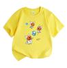 Kids Boys Girls 100% Cotton Crew Neck Short Sleeve T-Shirt, Cute Space Astronaut Cat Print Casual Breathable Tee for Children Daily Wear Outdoor Activ