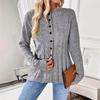 2026 European Style Women's Cable Knit Cardigan: Round Neck, Waist-Cinched, A-Line Hem, Single-Breasted Sweater Coat for Spring/Autumn