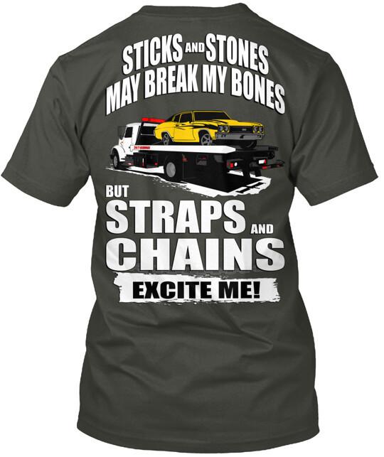

Tow Truck Driver Straps Chains LC Tee TShirt Made in the USA Size S to 5XL Unisex T-Shirt M