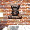 Abyssinian Cat Metal Wall Art Personalized Name Sign Home Decor