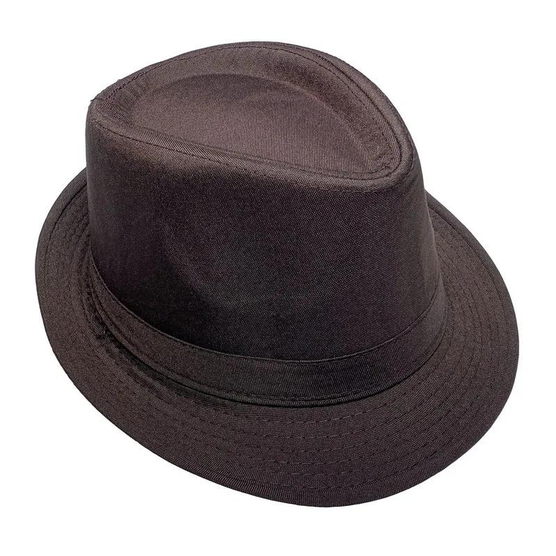 Летняя однотонная яркая шляпа от солнца Британская джазовая шляпа Цилиндр Мужская шляпа Цилиндр Зимняя теплая шляпа для людей среднего и пожилого возраста Джазовая шляпа Федора